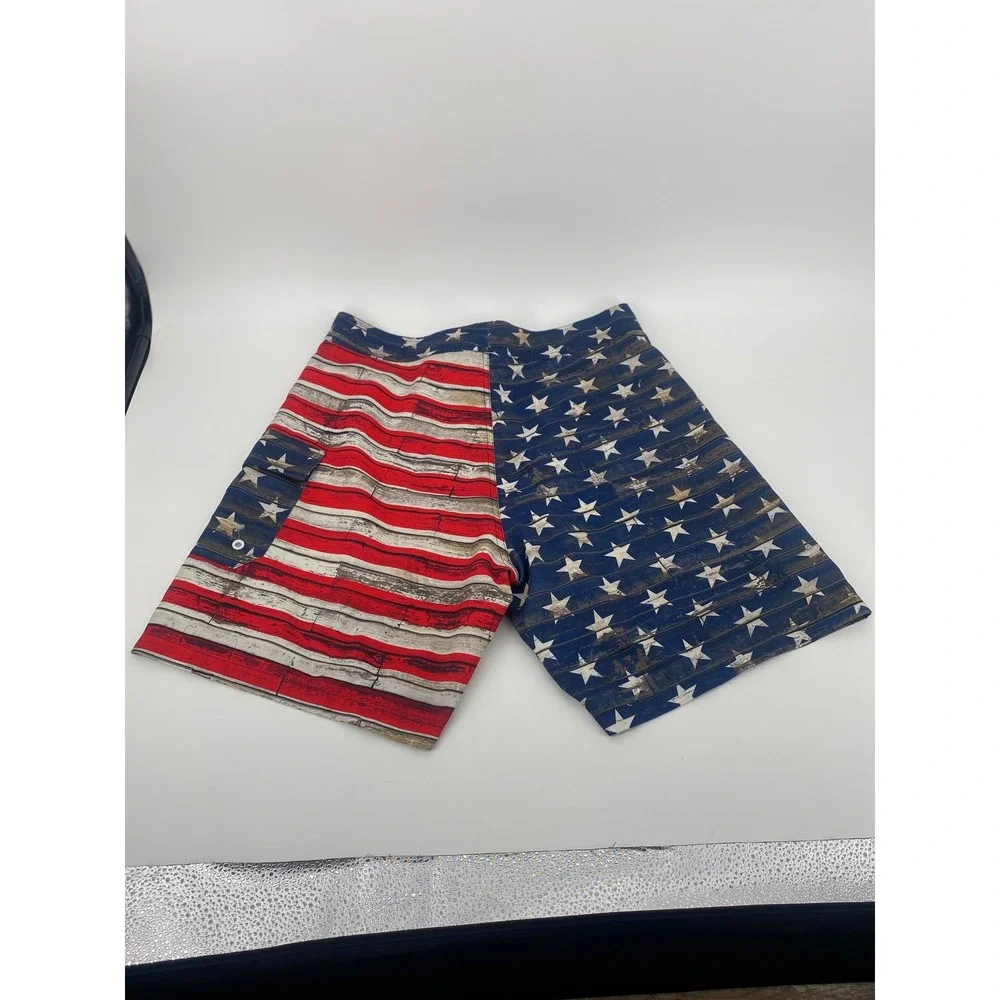 Calhoun Mens American Flag Board Shorts Swim Trunks XL Patriotic Stars & Stripes